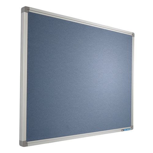pannello di affissione in tessuto 60 x 90 cm blu-grigio,