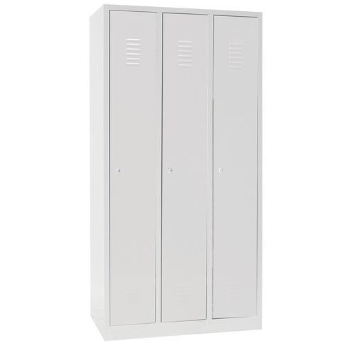 Armadietto IP grigio 3 col da montare, serr a chiave, base,