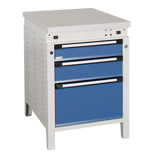 Banco L=605Mm 3 Cassetti Con Piano Stratificato,