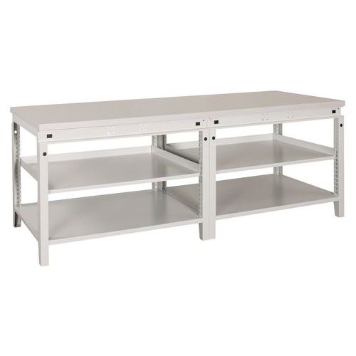 Banco L=2300Mm 2 Ripiani + Piano Stratificato,