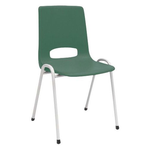 Sedia con struttura in grigio chiaro e scocca verde EKWO,