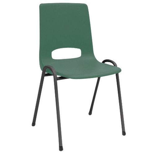Sedia con struttura in nero e scocca verde EKWO,