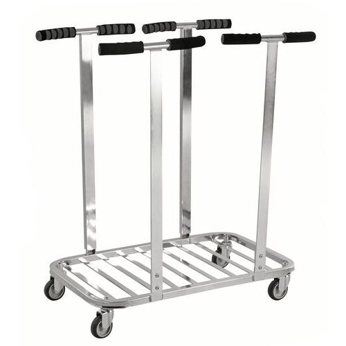 Carrello per raccolta - galvanizzato con supporto antiscivolo,