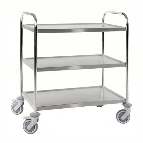 Carrello portatutto in acciaio inox 3 ripiani  _ KM60355-S,