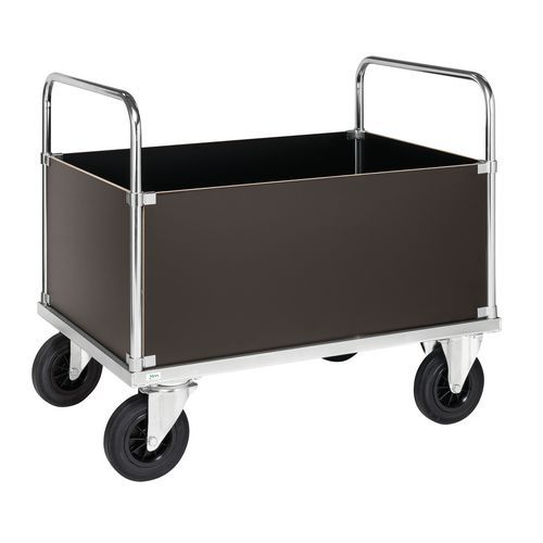 Carrello in acciaio portata 500 kg 4 lati pieni 1000 x 700 x 900 mm ,