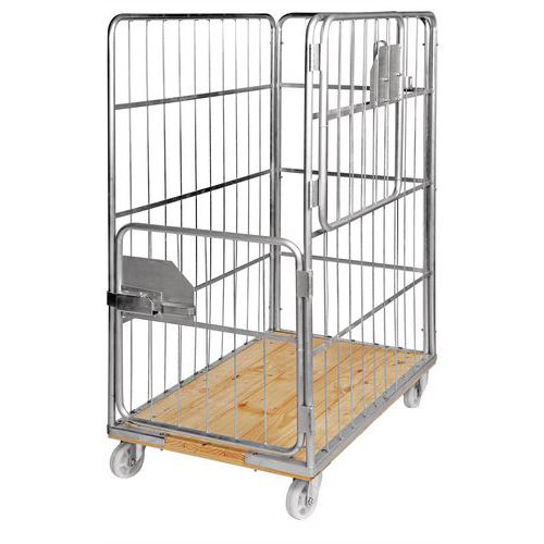 Roll container con fondo in legno  _ KM86,