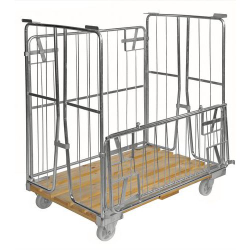 Roll container con fondo in legno  _ KM89B,