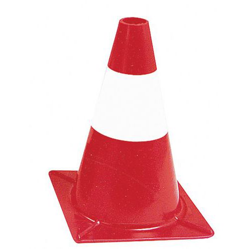 cono di segnalazione fluor. 30 cm Rosso/bianco,
