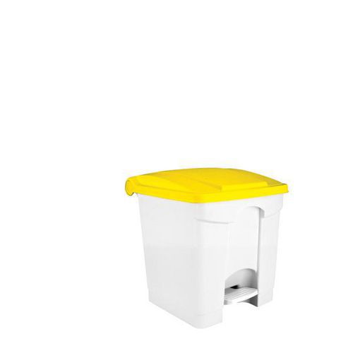 Contenitore a pedale bianco-giallo 30 lt,