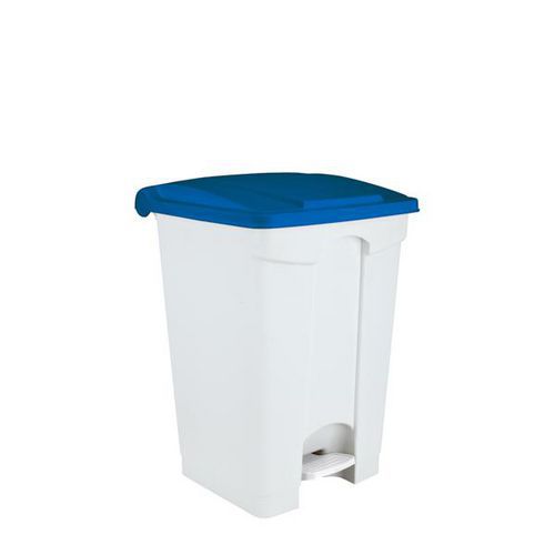 Contenitore a pedale bianco-blu 45 lt,