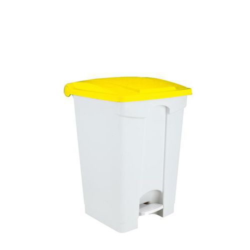 Contenitore a pedale bianco-giallo 45 lt,