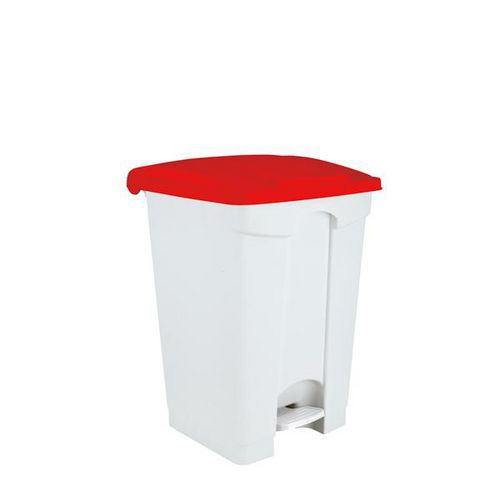 Contenitore a pedale bianco-rosso 45 lt,