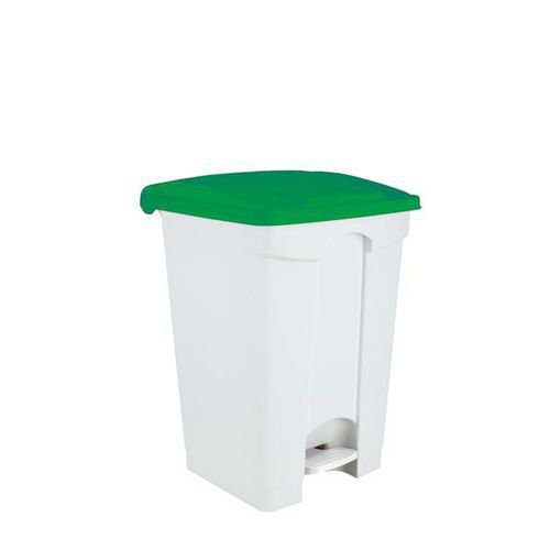 Contenitore a pedale bianco-verde 45 lt,