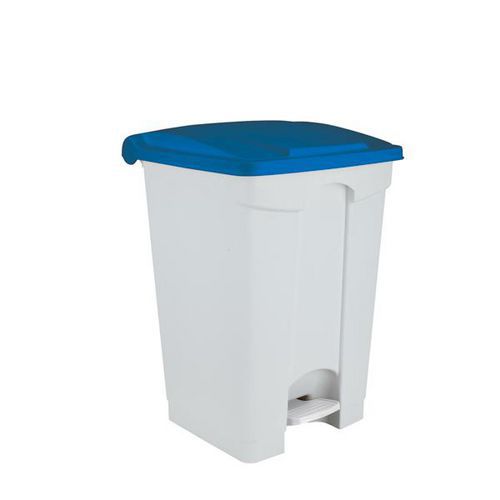 Contenitore a pedale bianco-blu 70 lt,