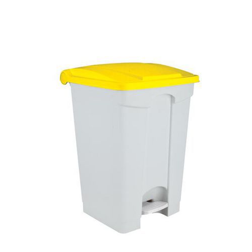 Contenitore a pedale bianco-giallo 70 lt,