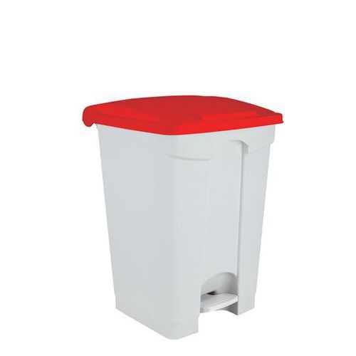 Contenitore a pedale bianco-rosso 70 lt,