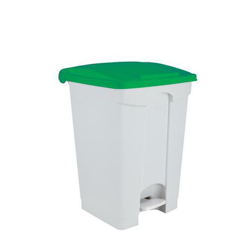 Contenitore a pedale bianco-verde 70 lt,