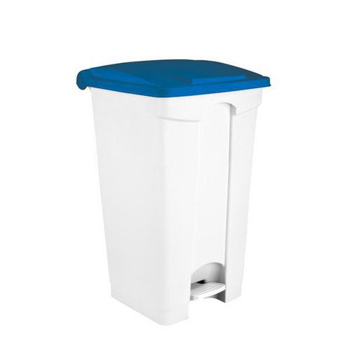Contenitore a pedale bianco-blu 90 lt,