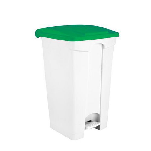 Contenitore a pedale bianco-verde 90 lt,