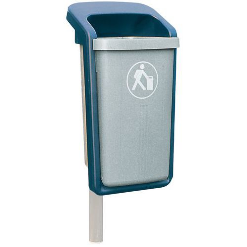 Cestino Da Esterni 50L Grigio 46 X H 84,5 X 39 cm,