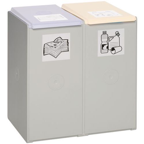 Pattumiera in plastica modulare per la raccolta differenziata due elementi 40 L,