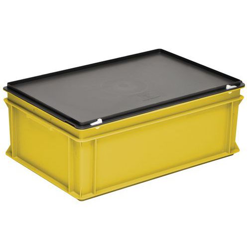 Contenitore RAKO giallo con coperchio 600x400x235 mm - 40 litri,