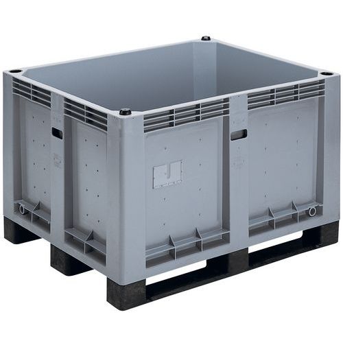 Cassa-pallet rigida grigio chiara 600 L 3 pattini,