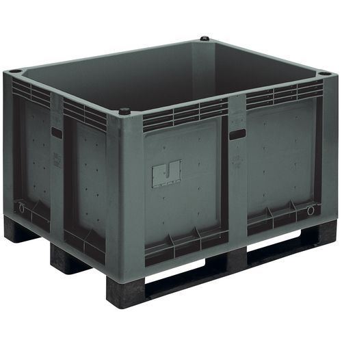 Cassa-pallet rigida grigio scuro 600 L 3 pattini,