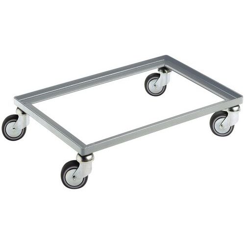 Pianale di trasporto in metallo 600x400 mm con 4 ruote,