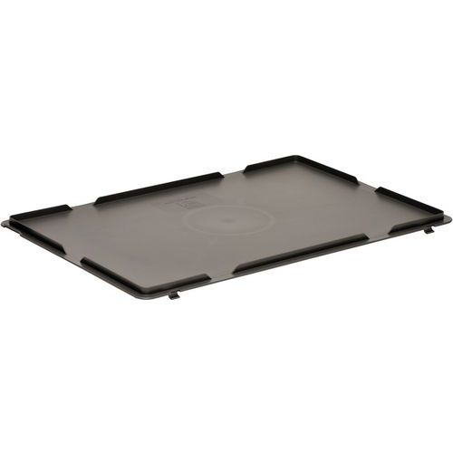 Coperchio impilabile grigio a norma europea con ganci,