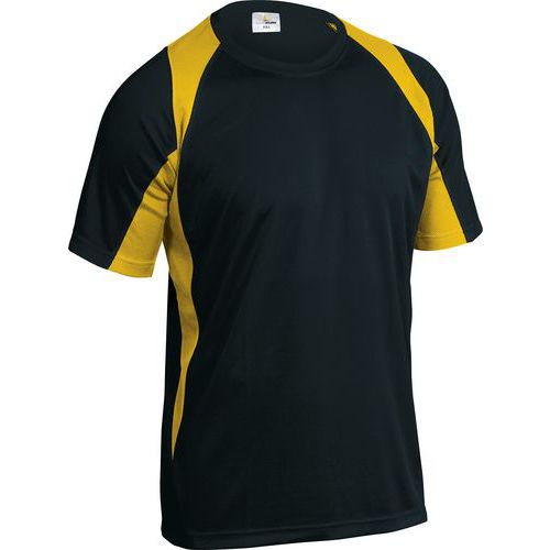 T-shirt 100% polyester nero-giallo taglia 3XL,