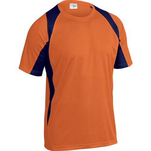 T-shirt 100% polyester arancio-blu taglia 3XL,