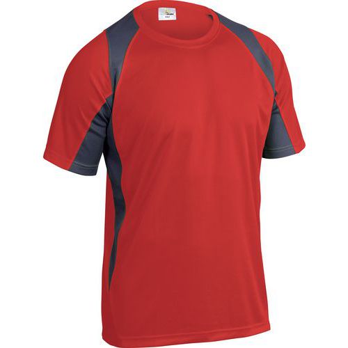 T-shirt 100% polyester rosso-grigio taglia XL,