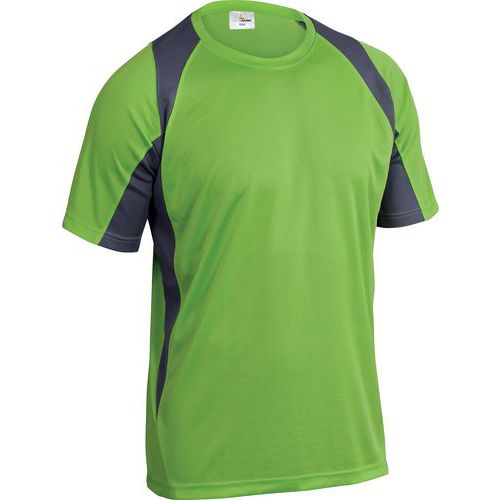 T-shirt 100% polyester verde-grigio taglia L,