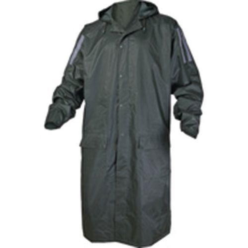Mantello da pioggia poliestere rivestito PVC verde taglia L,