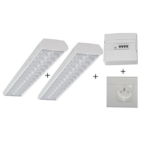 Canalina passacavi 2 Punti Luce 2 x 36W TISABLE 4X2-4X3,