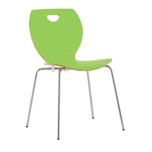 Sedia bar V 4 gambe verde,