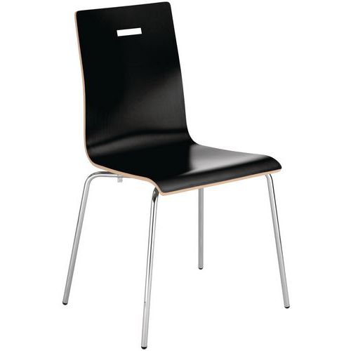 Sedia bar VII con 4 gambe nera,