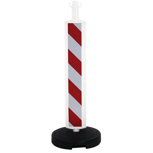 Paletto alta visibilità rosso/bianco 0,75m,