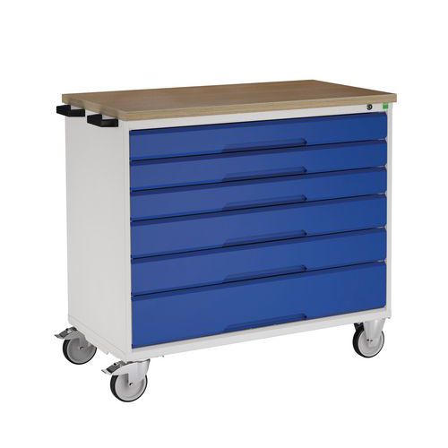 Banco mobile 6 cassetti L1050xP550xA980 mm grigio/blu,
