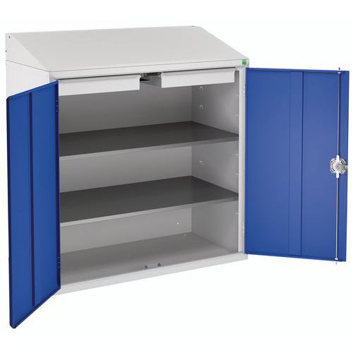 armadio leggio 2cassetti 2 rip L105xP55xA113cm grigio/blu,