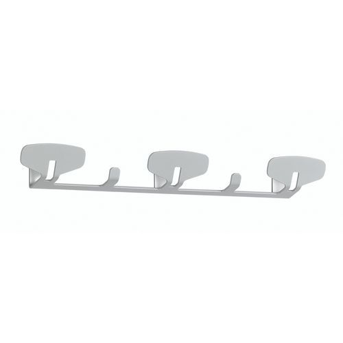 Attaccapanni da parete 3 appendini - Larghezza 453 - Altezza 60 - Profondità 54 mm - Alluminio,