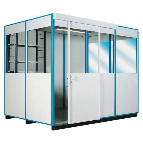 Box Melaminato Pallettizzabile Anta Scorrevole 4*3 Blu,