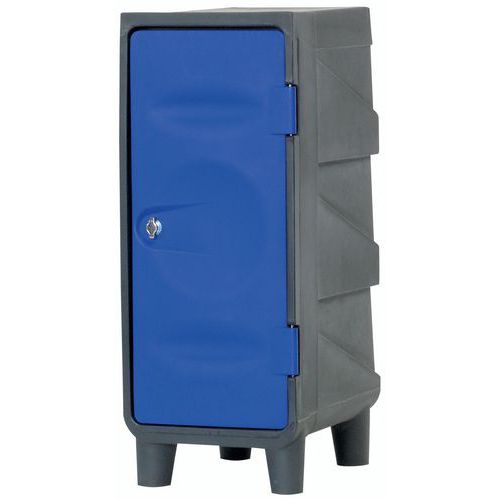 Armadietto in plastica vuoto Piedi/copertura Grigio/blu,