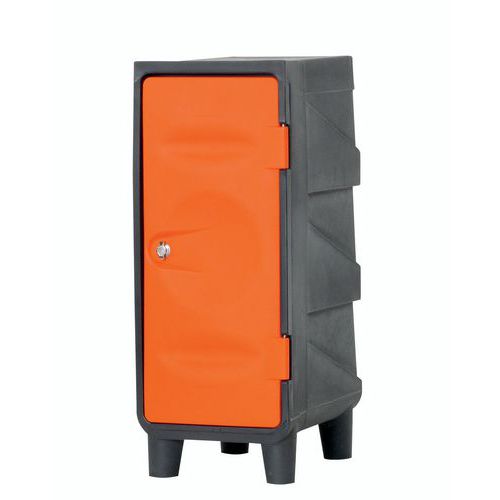 Armadietto in plastica vuoto Piedi/copertura Grigio/aranc.,