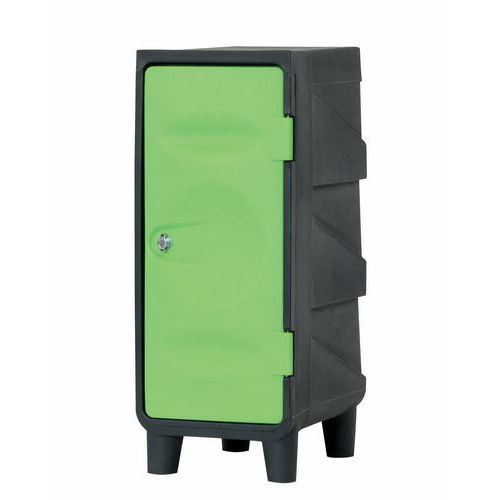 Armadietto in plastica vuoto Piedi/copertura Grigio/verde,