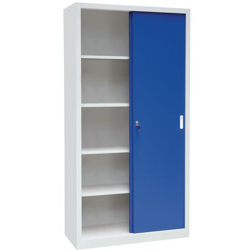 Armadio mono a porte scorrevoli xA2000xP450 mm grigio/blu L1000,