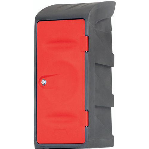 Armadietto in plastica Piedi/copertura Grigio/rosso,