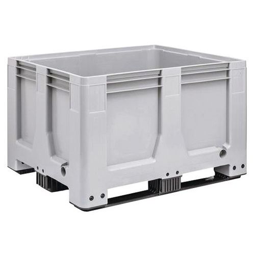 Cassa-pallet piena 3 pattini 1200x1000x760 mm grigia,