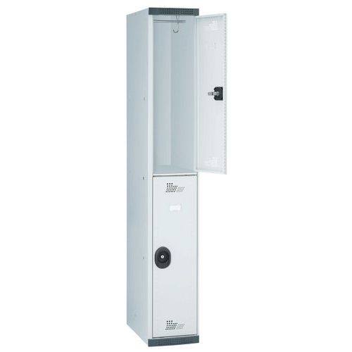 Armadietto 1 colonna/2 scomparti 1800x300x500 a chiave grigio,